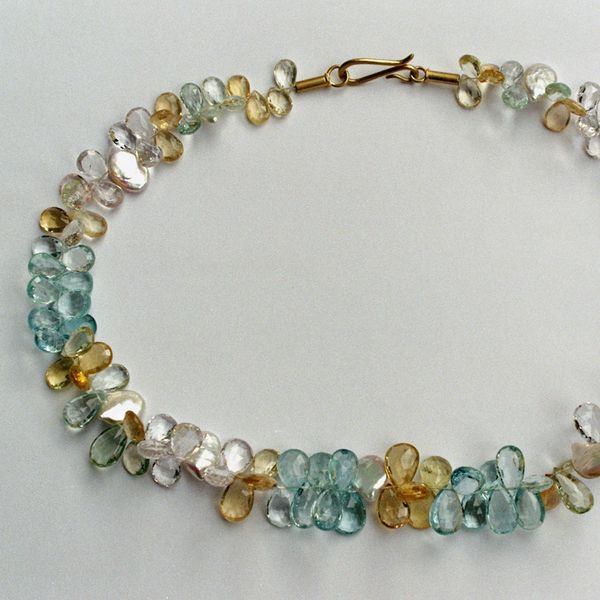Beryll Suesswasserperlen 750Gold