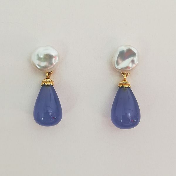 Chalcedon Süßwasserperlen 750Gold Chalcedon Süßwasserperlen 750Gold