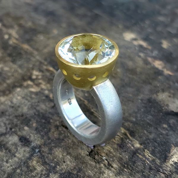 750 Gold 925 Silber Aquamarin