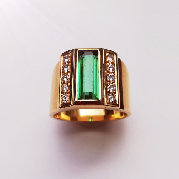 Ring zur Umarbeitung 750 Gold mit Brillanten und Turmalin Ring zur Umarbeitung 750 Gold mit Brillanten und Turmalin