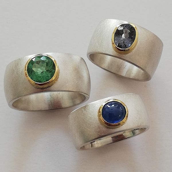 925 Silber 750 Gold mit verschiedenen Steinen 925 Silber 750 Gold mit verschiedenen Steinen